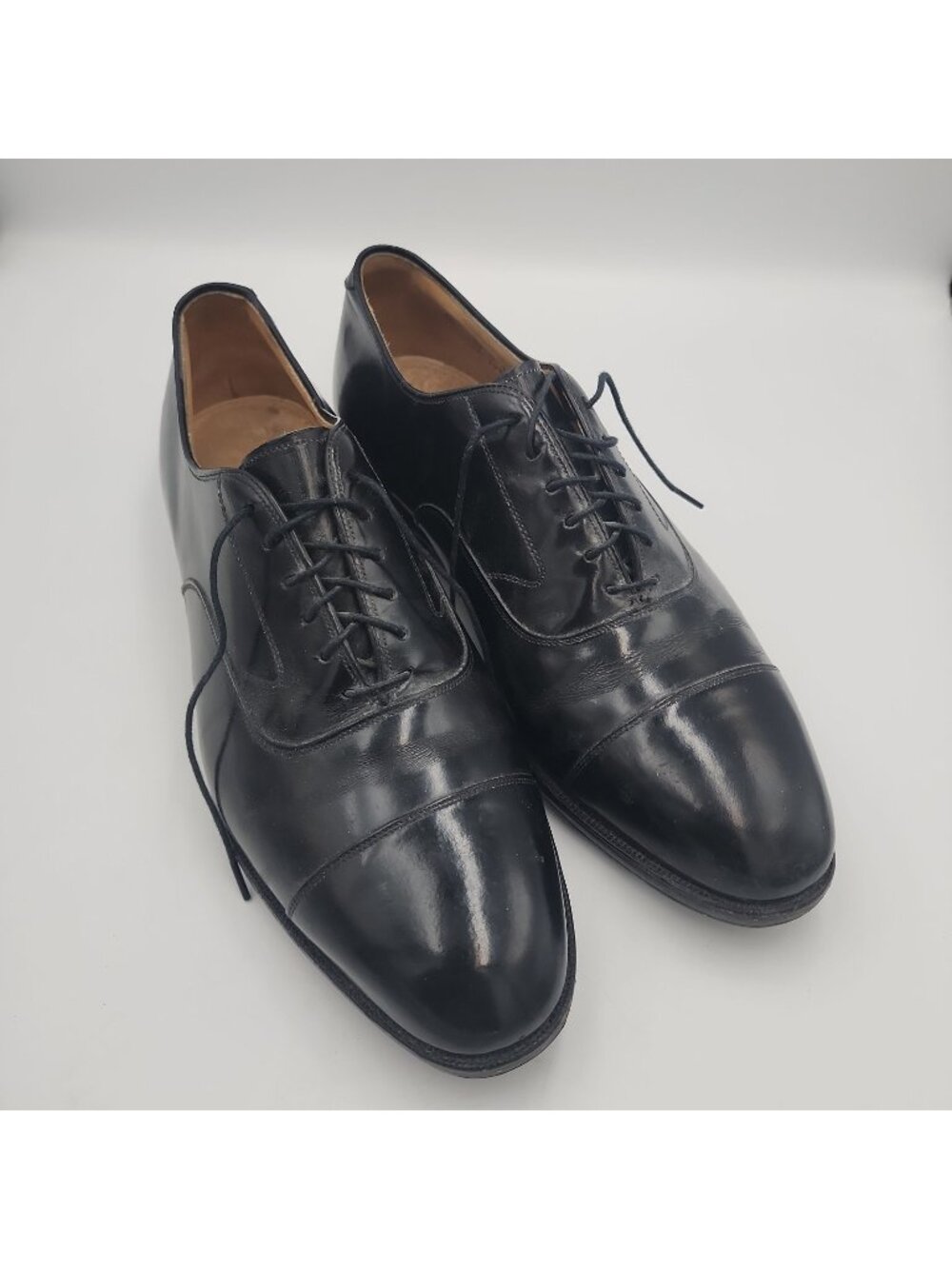 JOHNSTON MURPHY Men's Black Oxford Cap Toe Lace Up Shoes Size 10 C 22-2981